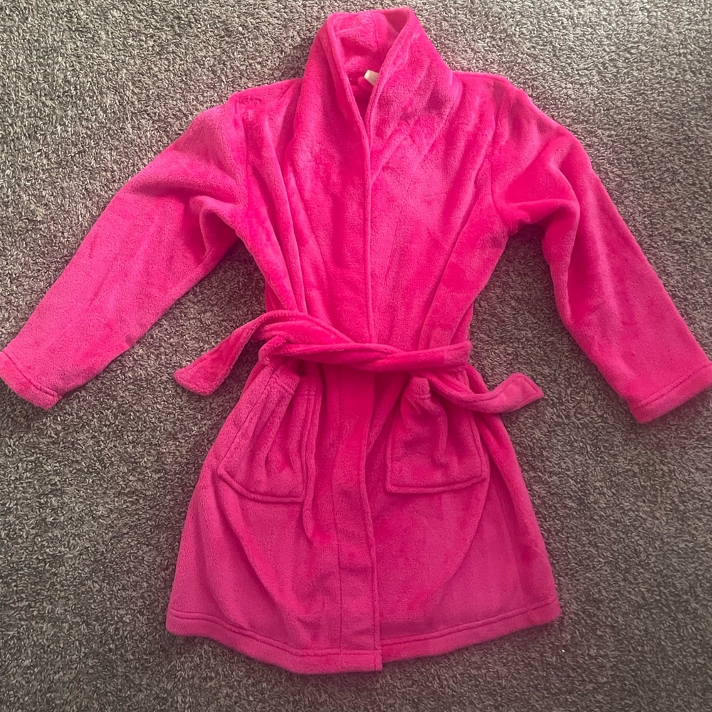 Girls size 14, pink velour robe